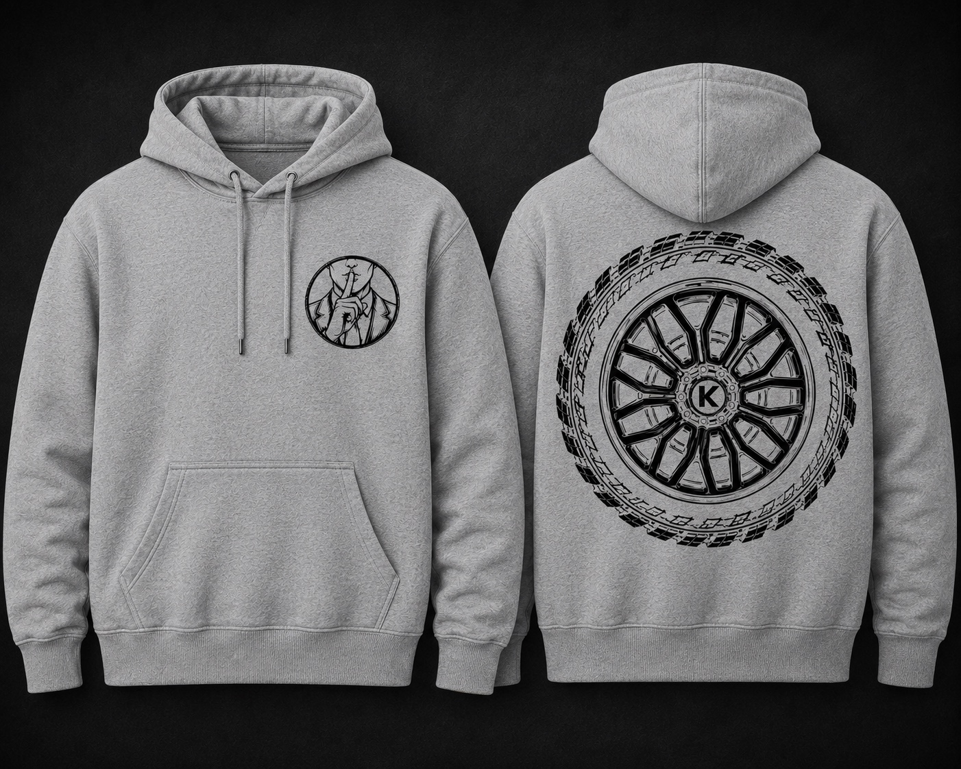Grey Wheel Hoodie